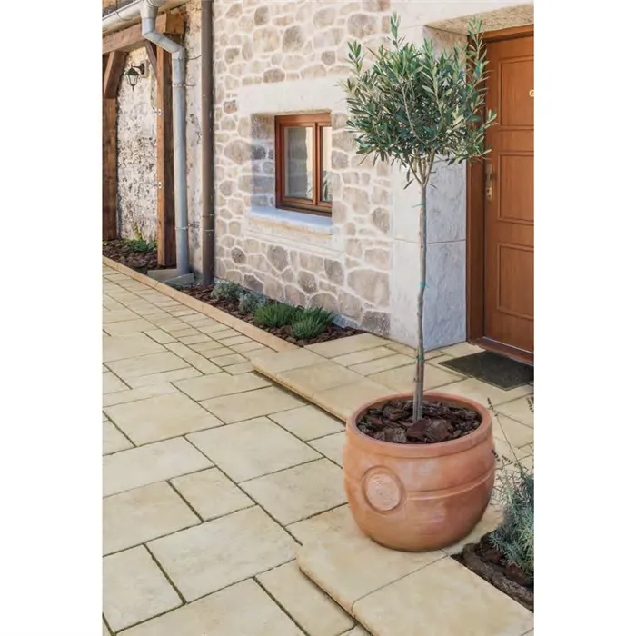 SEMMELROCK BRADSTONE TRAVERO / dlaždice 40x40x3,5 cm, přirozeně strukturovaný povrch, nepravidelné hrany - béžová melírovaná