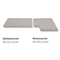 SEMMELROCK UNIVERZÁLNÍ BAZÉNOVÝ LEM / rohový prvek 45x45x3,5 - šedá
