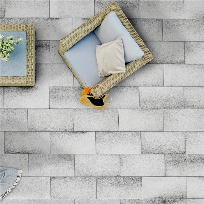 SEMMELROCK UMBRIANO / dlažba 25x25x8 cm, melírovaný povrch, bez zkosení - granit šedobílá