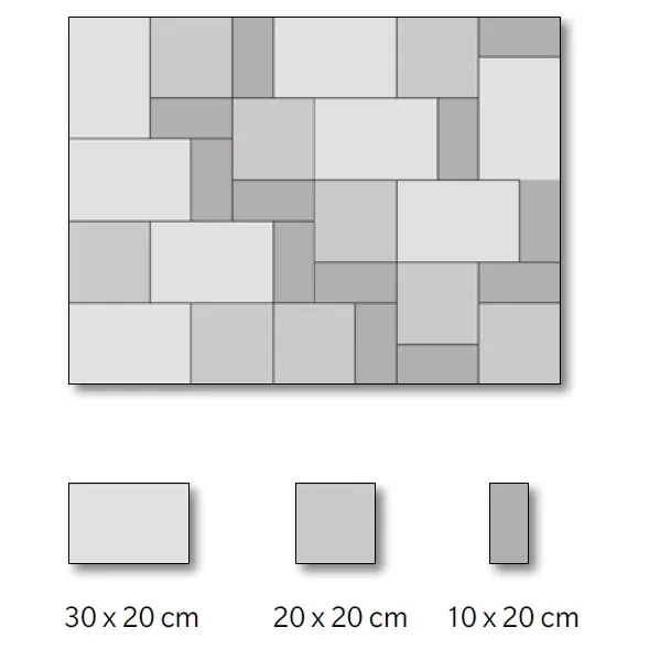 SEMMELROCK LA LINIA kombi / dlažba, výška 6 cm, jemně vymývaný povrch - granit světlá