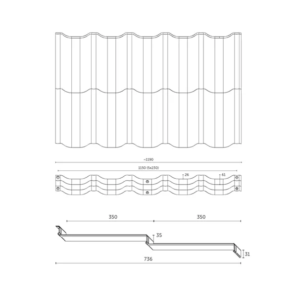 BUDMAT / VENECJA 350/1150 D-MATT RAL 8004 - cihl. červená